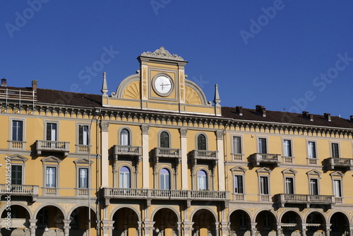 Clock Palace in Garibaldi square, Alessandria, Piedmont, Italy 