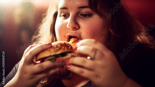 dicke Frau ist riesen Burger KI