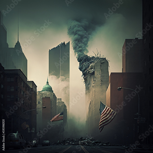11 September- illustration for Patriot Day USA , Generative ai