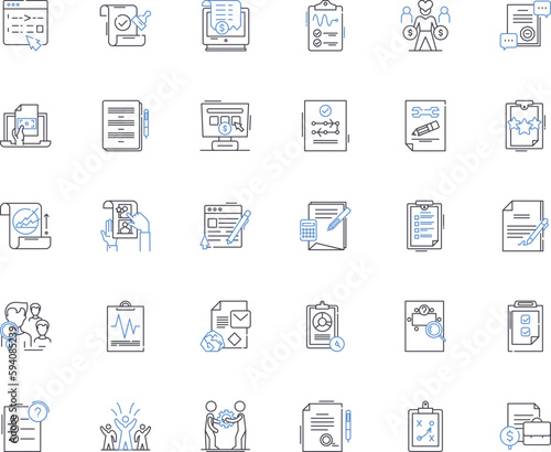 Agreements line icons collection. Contract, Compact, Deal, Pact, Treaty, Settlement, Accord vector and linear illustration. Covenant,Understanding,Arrangement outline signs set