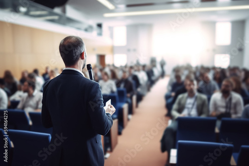 Speaker at Business Conference and Presentation. Audience at the conference hall.