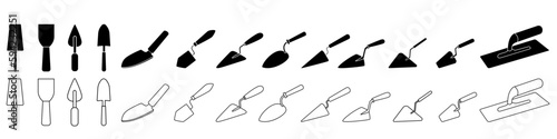 Trowel icon vector set. Putty knife illustration sign collection. spatula symbol or logo. 