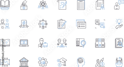 Trade proceeds line icons collection. Commerce, Exports, Imports, Transactions, Revenue, Profit, Barter vector and linear illustration. Tradeoffs,Business,Exchange outline signs set