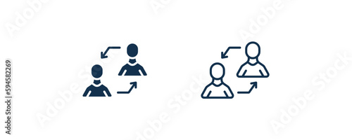 exchange personel icon. Outline and filled exchange personel icon from user interface collection. Line and glyph vector. Editable exchange personel symbol can be used web and mobile