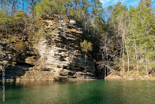 Rocky bluffs and along the river