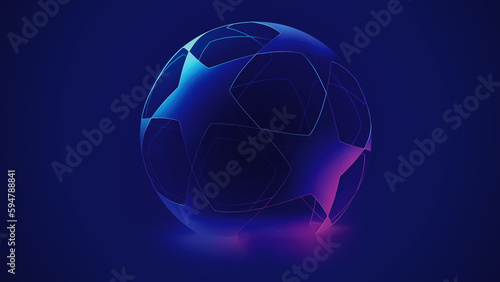 UEFA Champions League Cup Background Trophy 3d rendering illustration.