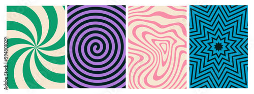 Psychedelic Swirl Carnival Pattern. Retro Waves, Swirl, Twirl Background. Abstract Groovy Texture. Y2k aesthetic