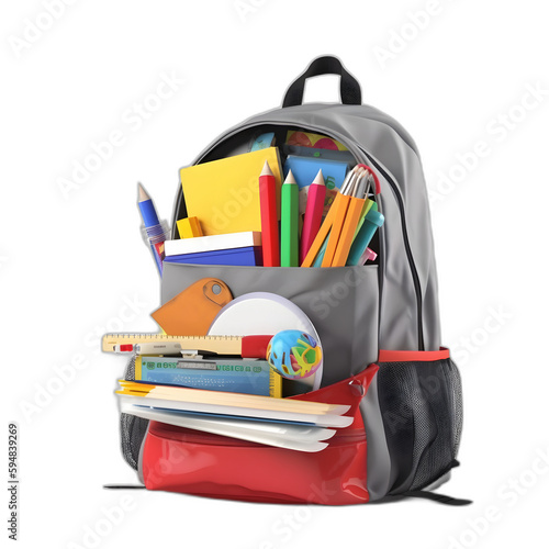 school bag with supplies