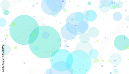 abstract and minimal background with smooth light blue, green and purple bubbles and circles