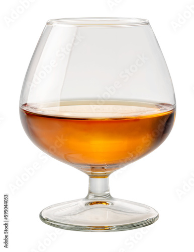 French cognac or brandy into glass called napoleon