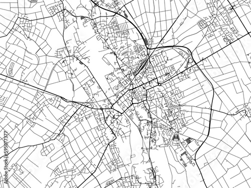 Vector road map of the city of Duren in Germany on a white background.