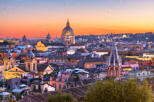 Italy, Rome Cityscape with Historic Buildings and Cathedrals