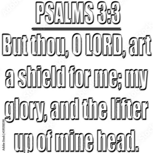 Psalm 3:3 | KJV Bible | But thou, O LORD, art a shield for me; My glory, and the lifter up of mine head. 4 I cried unto the LORD with my voice,