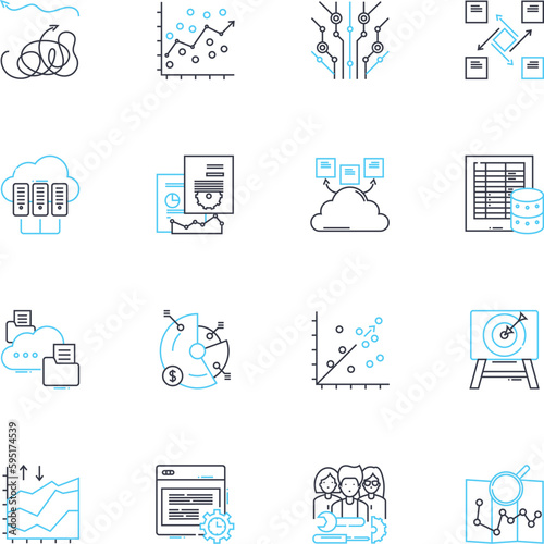 Social communication linear icons set. Conversations, Nerking, Engagement, Sharing, Collaboration, Dialogue, Connection line vector and concept signs. Interactions,Community,Relationship outline