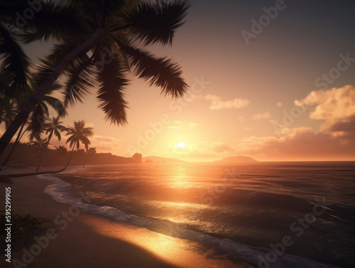 Sonnenuntergang auf tropischer Insel