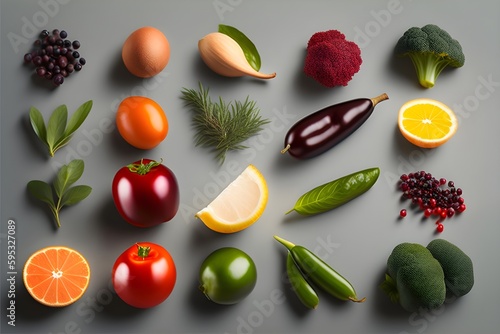 Food Background Design Element: Isolated Mediterranean Herbs and Spices with Realistic Shadows
