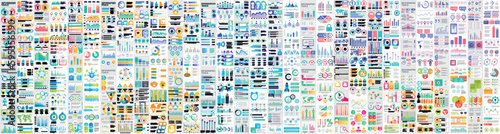 Mega set of infographic elements data visualization vector design template. Can be used for steps, options, business process, workflow, diagram, flowchart, timeline, marketing. Bundle info graphics.