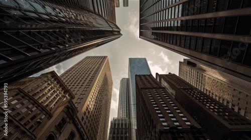 sky in the financial district Generative AI