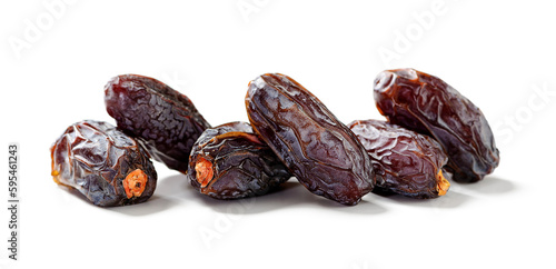 Raw and organic Medjool date fruit isolated on white background