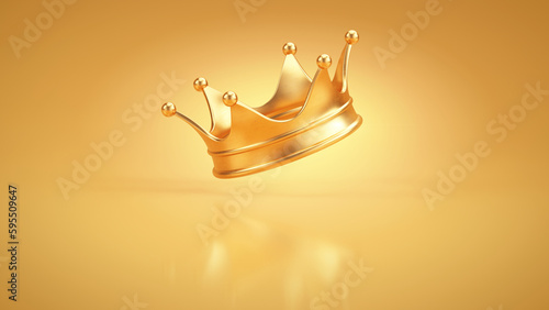 Royal Gold King crown on golden background