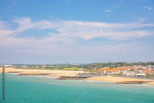 View of the Sables d'Or and Chambre d'Amour beaches in Anglet, France