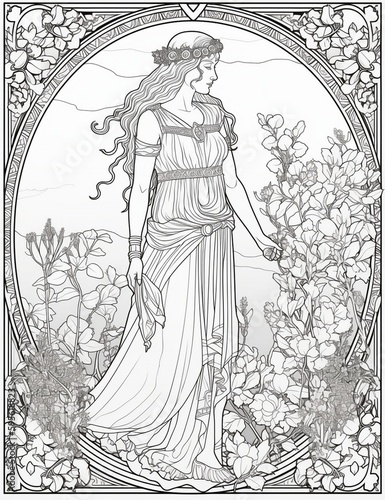 Greek mythology coloring page , ai , generative ai 