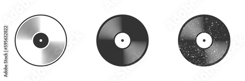 Vinyl plate disc icon. Vinyl record symbol. Vector illustration.