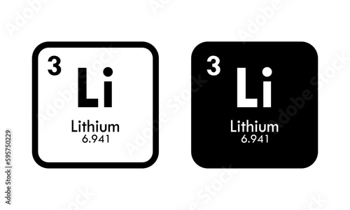 lithium icon set. vector template illustration for web design