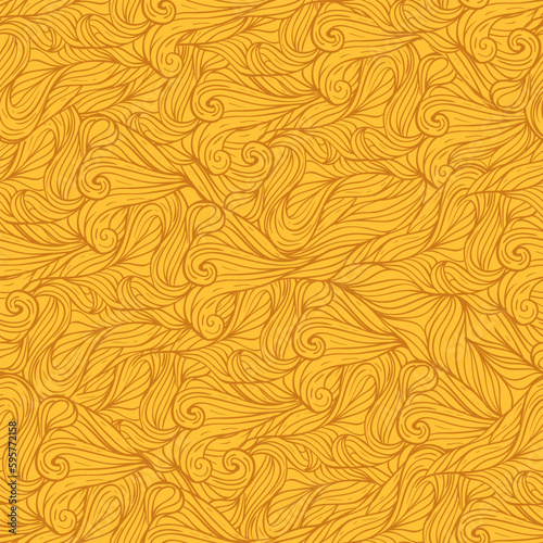 Hand drawn noodle seamless pattern background. Asian Japanese ramen noodle, spaghetti texture. Pasta noodle background.
