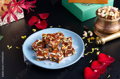 Anjeer barfi is a traditional Indian burfi variety made with dried figs and nuts