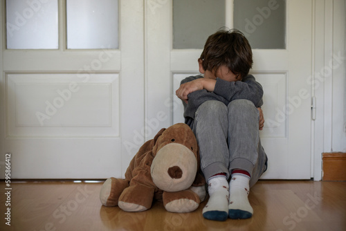 view of a child victim of child abuse