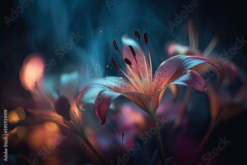 mystic flower on dark background