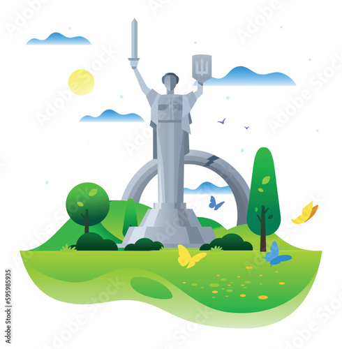 Illustration Monument to Motherland in Kyiv. Ukraine, Kyiv, Motherland