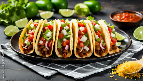 Mexican Delight: Delicious Tacos Filled with Seasoned Beef