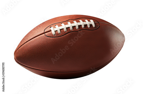 American football ball in transparent background. Generative AI.