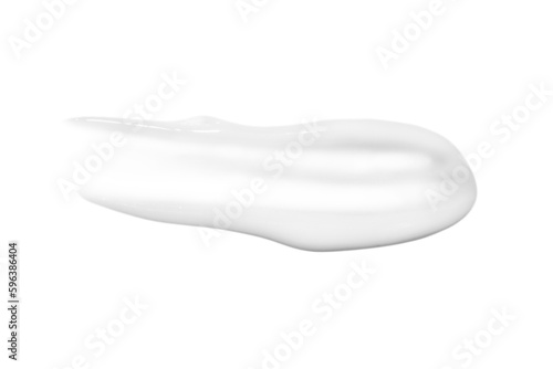 A drop of liquid smeared white cream with no background. PNG