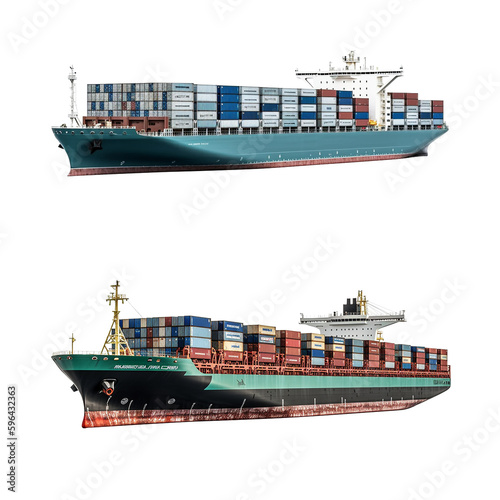 container ship with containers, cargo ship, cargo vessel, cargo ships transparent