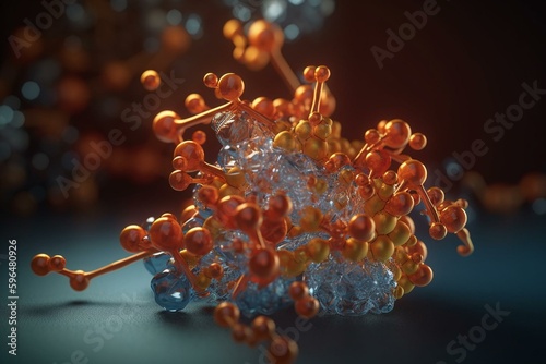 Molecule used to treat hepatitis. 3D rendering. Generative AI