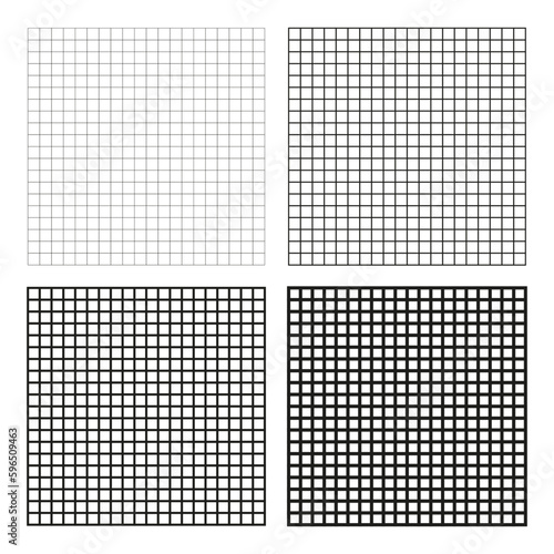 black grids grids squares on white background. Vector illustration.