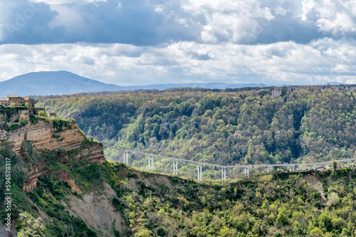 Panoramic bridge of Civita dedicated to Federico Fellini and Alberto Sordi, Bagnoregio, Italy