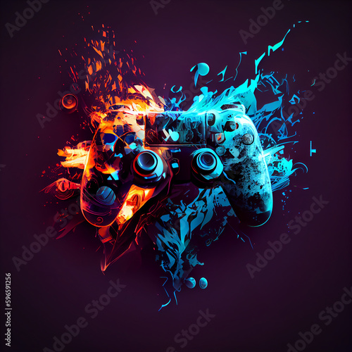 Abstract gaming joystick background,