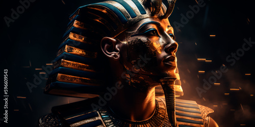  Tutankhamun pharaoh of ancient Egypt, King Tut. Generative AI