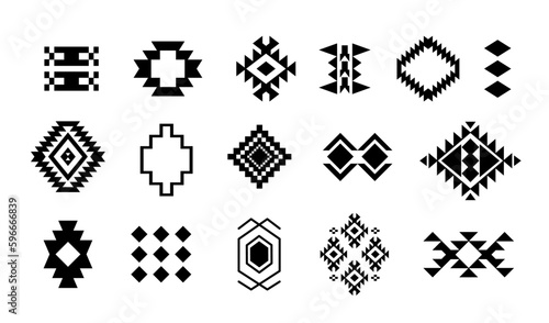 Aztec Navajo Elements set Southwestern symbols