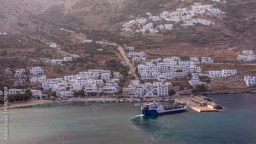 Amorgos island morning timelapse from above. Greece