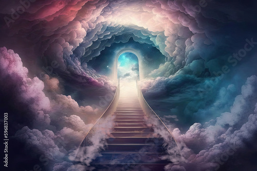 Gate to heaven, concept illustration, generative ai