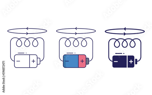 Electromagnetic field vector icon