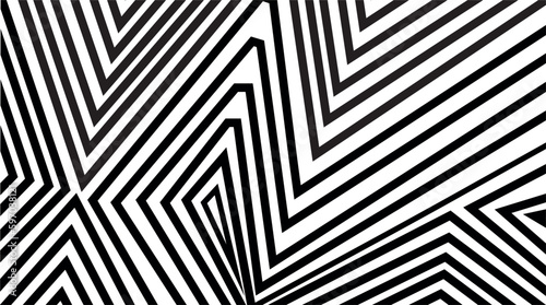 Abstract geometric stripe background, black and white vector illustration. 
