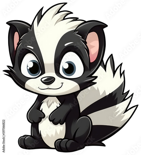 Funny and cute skunk transparency sticker.
