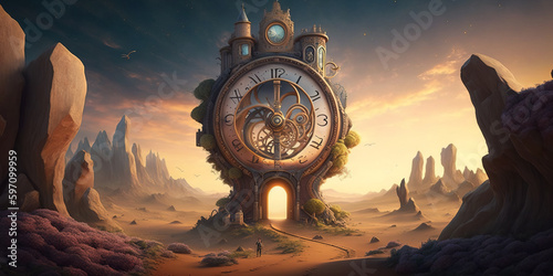 Distance Over Time. surreal mystical fantasy artwork. Generative AI