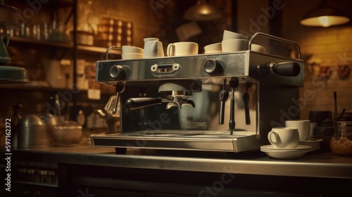 Coffee machine in coffee shop